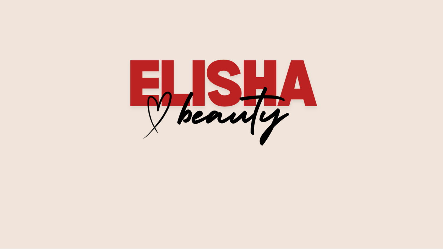 Elisha Beauty logo on a beige background